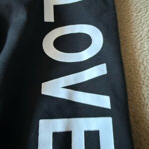 SHEIN Black Sweatpants with White Love logo
